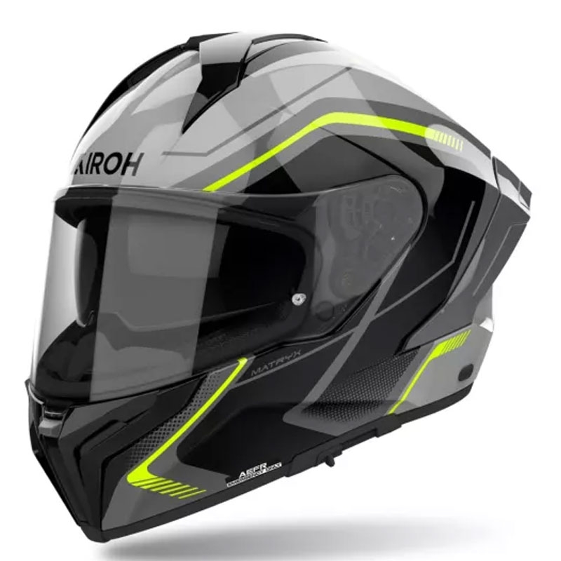 Casca integrala pentru motociclete Airoh MATRYX Wide negru-gri-galben