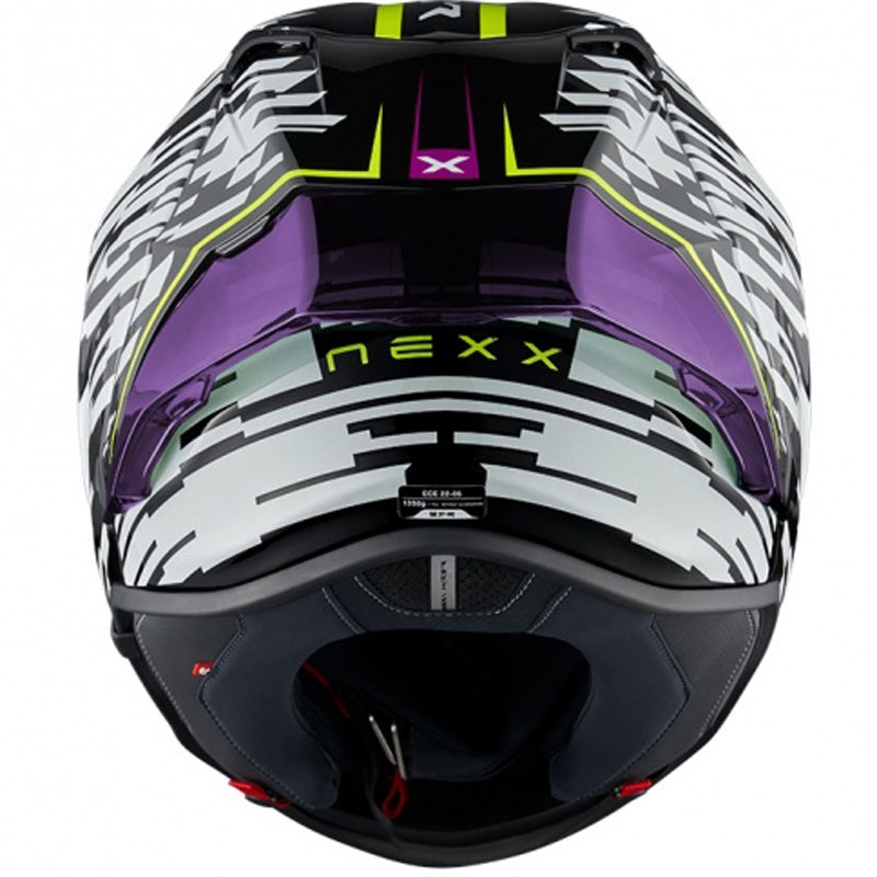 Casca moto integrala Nexx X.R3R Glitch Racer alb-galben fluo lichidare