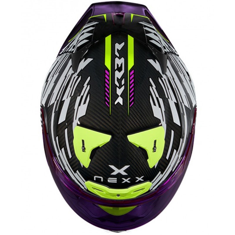 Casca moto integrala Nexx X.R3R Glitch Racer alb-galben fluo lichidare