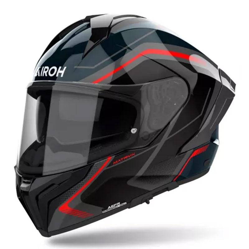 Cască de motocicletă integrală Airoh MATRYX Wide negru-gri-roșu