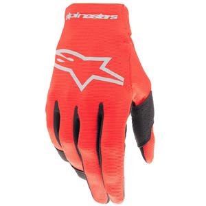 Mănuși de motocross Alpinestars Radar pentru copii, roșu-argintiu