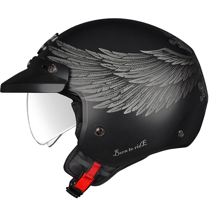 Cască de motocicletă deschisă NEXX Y.10 EAGLE RIDER negru-gri lichidare