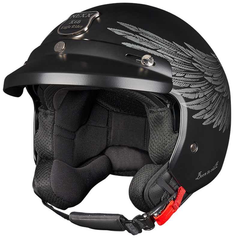 Cască de motocicletă deschisă NEXX Y.10 EAGLE RIDER negru-gri lichidare
