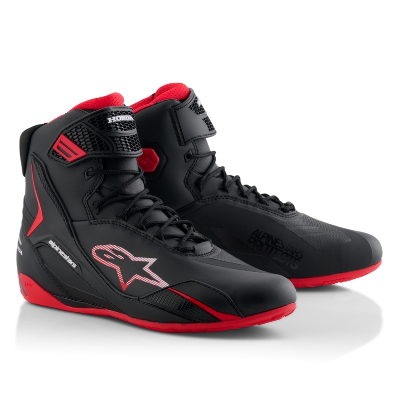 Cizme de motocicletă Alpinestars Faster-4 HONDA Collection negru și roșu