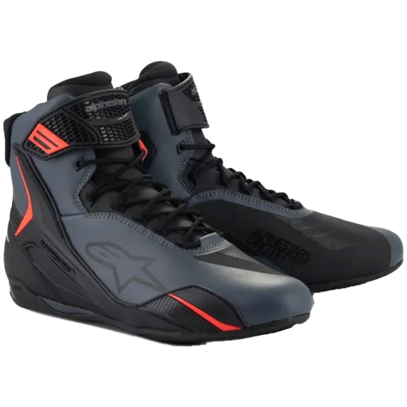 Cizme moto Alpinestars Faster-4 negru-gri-rosu fluo