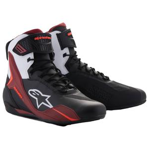 Cizme moto Alpinestars Faster-4 negru-alb-rosu inchis