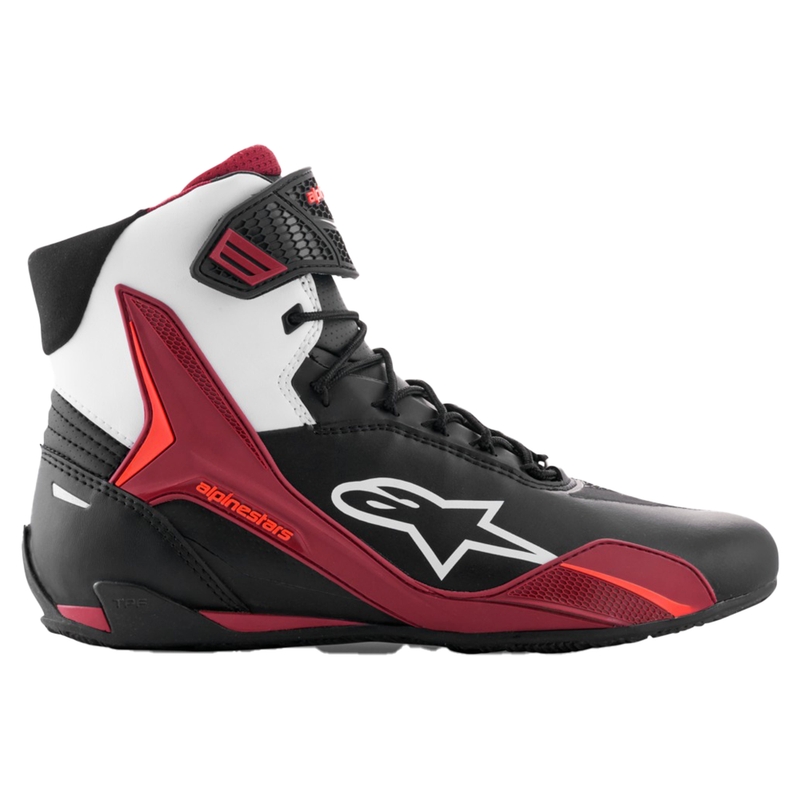 Cizme moto Alpinestars Faster-4 negru-alb-rosu inchis