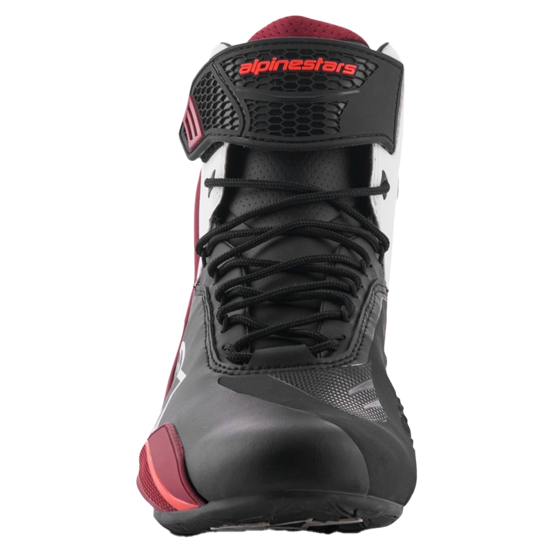 Cizme moto Alpinestars Faster-4 negru-alb-rosu inchis