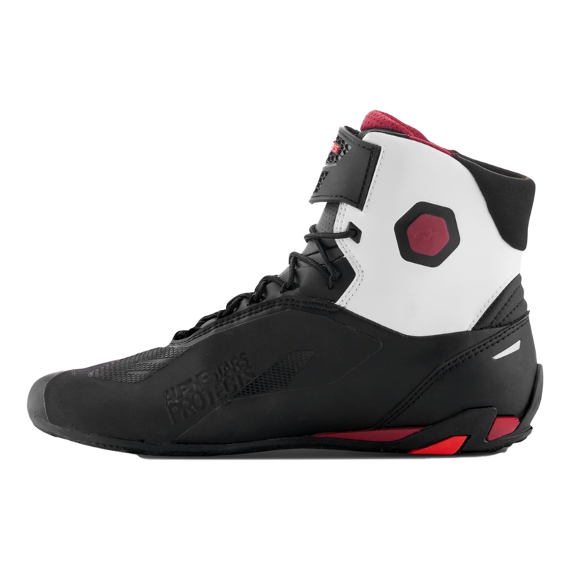 Cizme moto Alpinestars Faster-4 negru-alb-rosu inchis