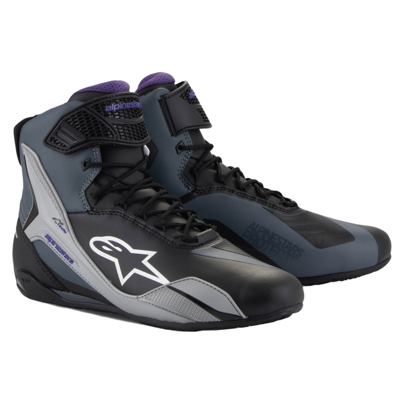 Ghete moto dama Alpinestars Stella Faster-4 negru-gri-violet