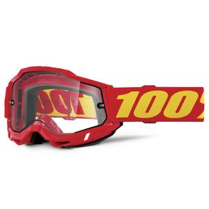 Ochelari de motocross 100% ACCURI 2 Enduro roșu cu plexiglas dublu transparent