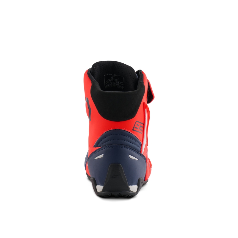 Ghete moto Alpinestars Faster-4 colectia MM93 rosu fluo-albastru-alb