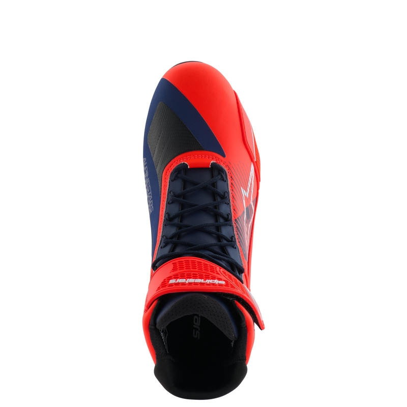 Ghete moto Alpinestars Faster-4 colectia MM93 rosu fluo-albastru-alb