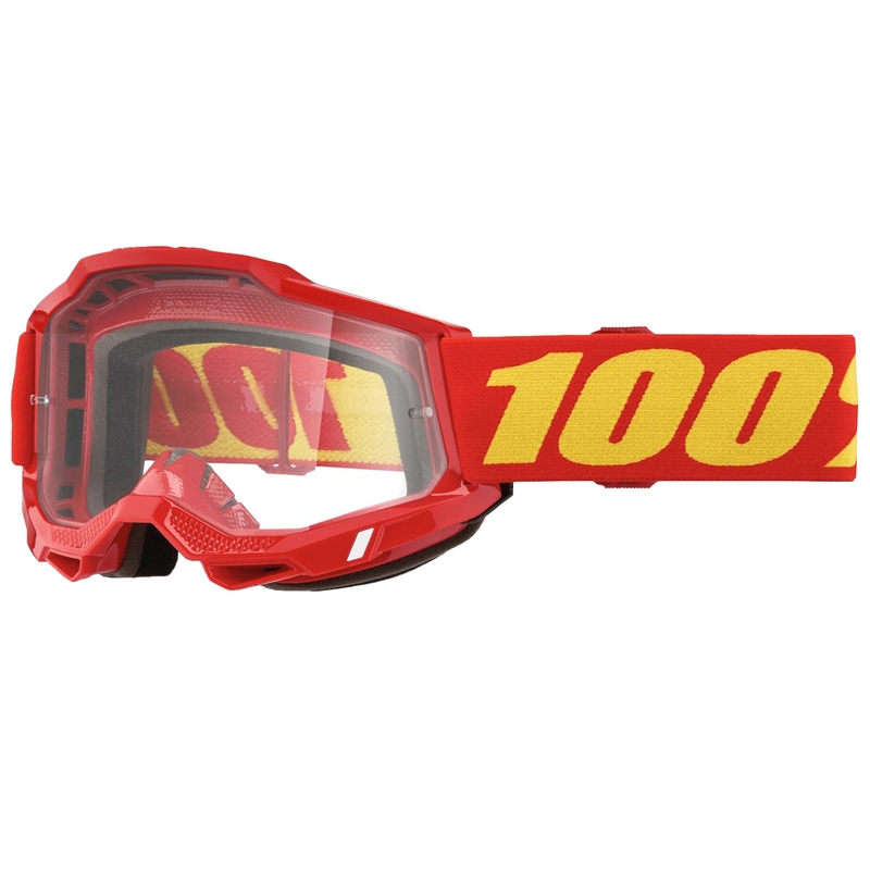 Ochelari motocross pentru copii 100% ACCURI 2 roșu cu plexi transparent