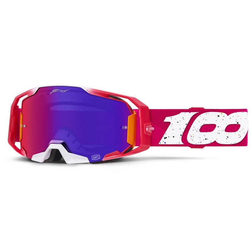 Set de ochelari de motocross 100% Armatic Jett Lawrence LE roz-albastru