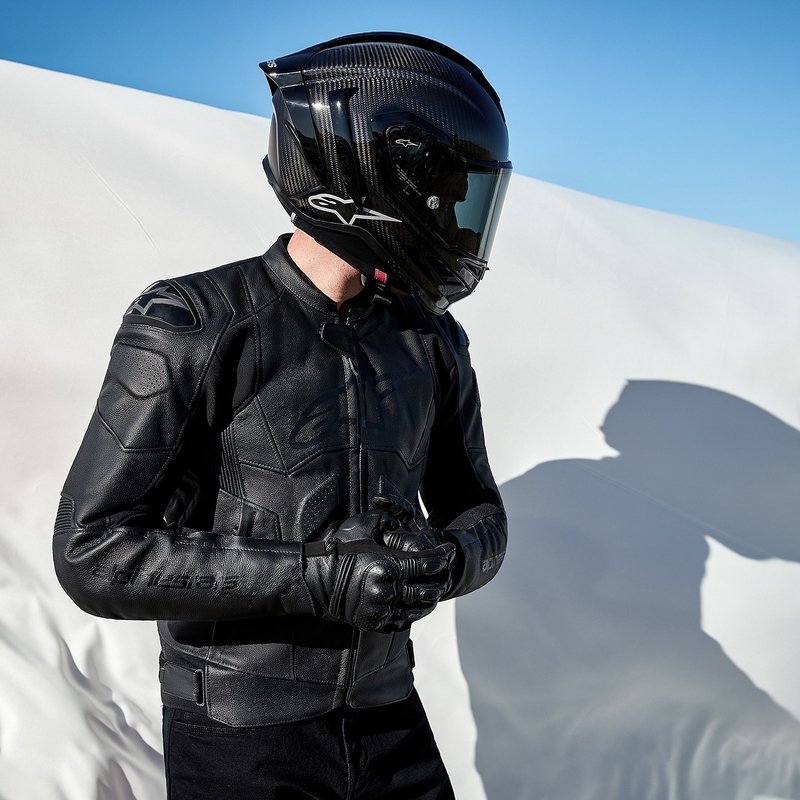 Jacheta moto piele Alpinestars Dusk neagra