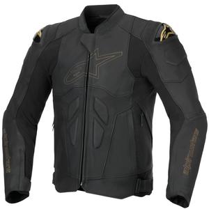 Geacă moto piele Alpinestars Dusk negru-aurie