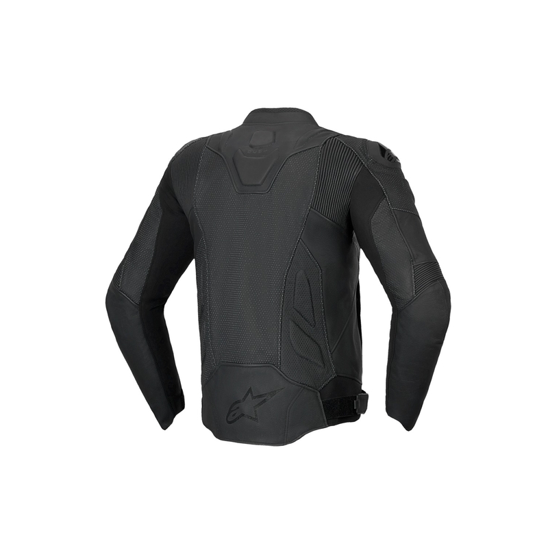 Geacă moto din piele Alpinestars Dusk Airflow negru-negru