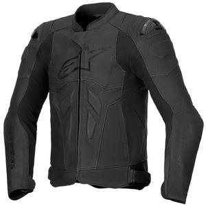 Geacă moto din piele Alpinestars Dusk Airflow negru-negru
