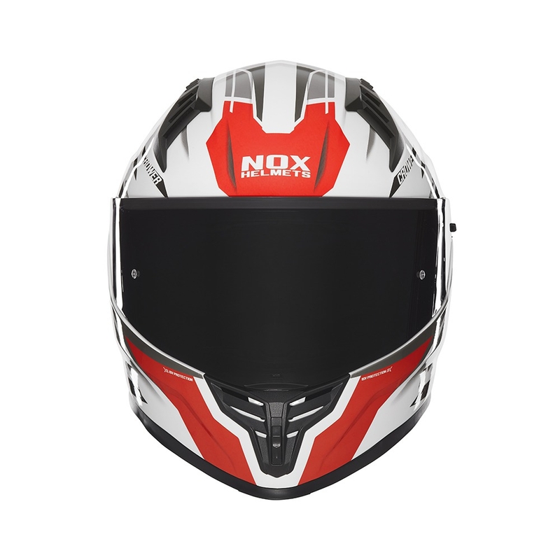 Casca integrala pentru motocicleta NOX N401 Crower alb-negru-rosu