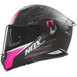 Casca integrala pentru motocicleta NOX N401 Crower negru-roz mat