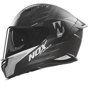 Cască integrală pentru motocicletă NOX N401 Crower, negru-argintiu mat
