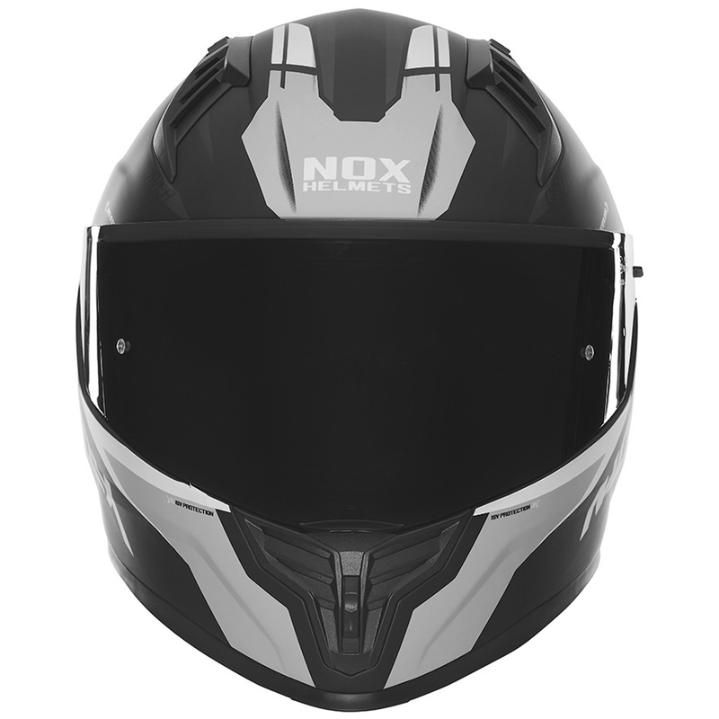 Cască integrală pentru motocicletă NOX N401 Crower, negru-argintiu mat