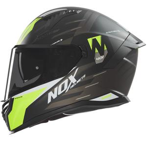 Cască integrală pentru motocicletă NOX N401 Crower negru mat-galben fluo