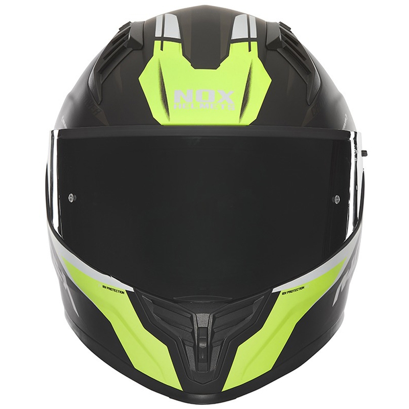 Cască integrală pentru motocicletă NOX N401 Crower negru mat-galben fluo