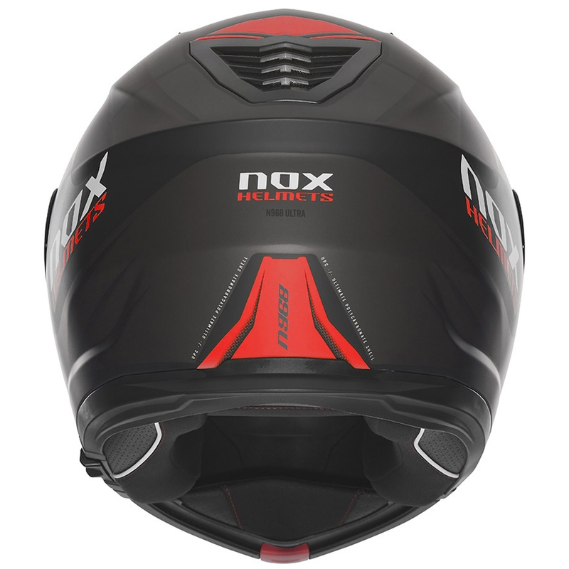 Cască de motocicletă rabatabilă NOX N968 Ultra negru-rosu mat