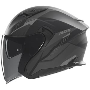 Cască de motocicletă deschisă NOX N130 Myst negru-argintiu mat
