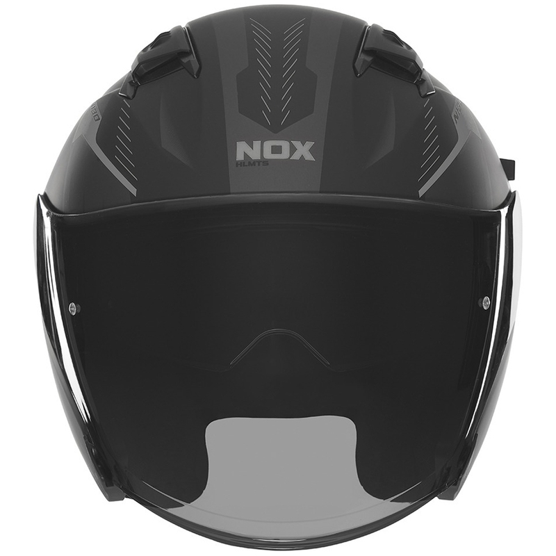 Cască de motocicletă deschisă NOX N130 Myst negru-argintiu mat