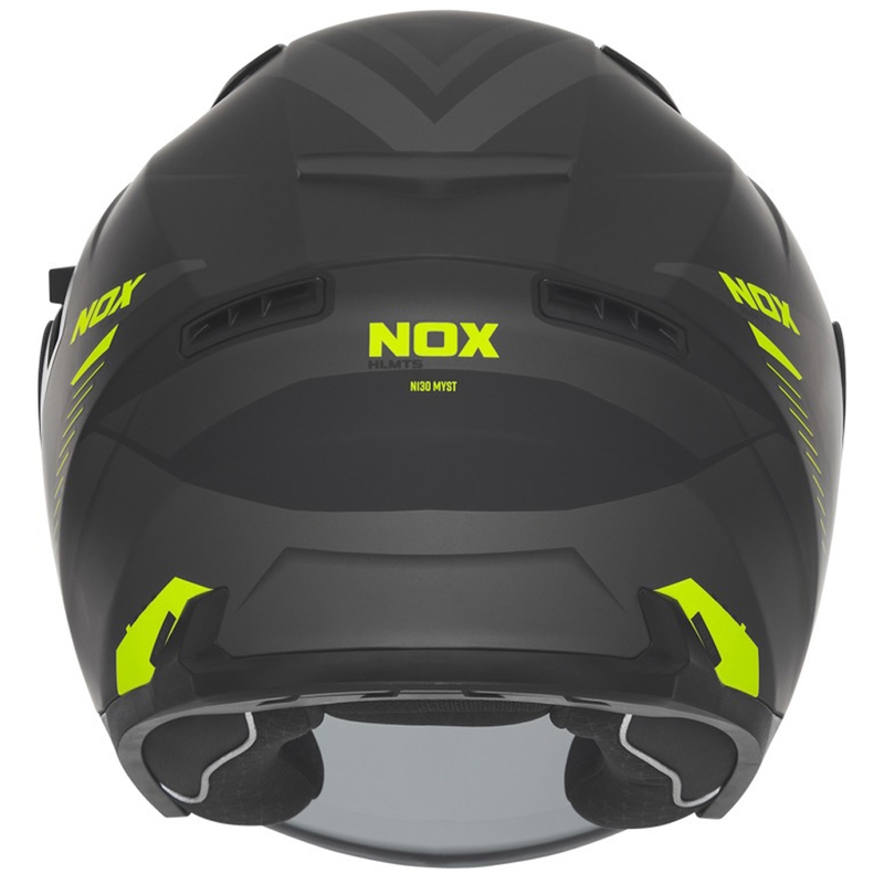 Casca de motociclete deschisa NOX N130 Myst negru mat-galben fluo