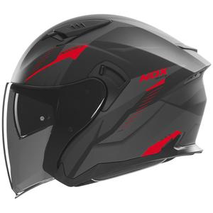 Casca de motociclete deschisa NOX N130 Myst negru-rosu mat
