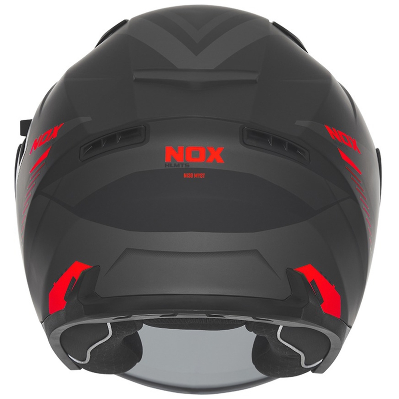Casca de motociclete deschisa NOX N130 Myst negru-rosu mat