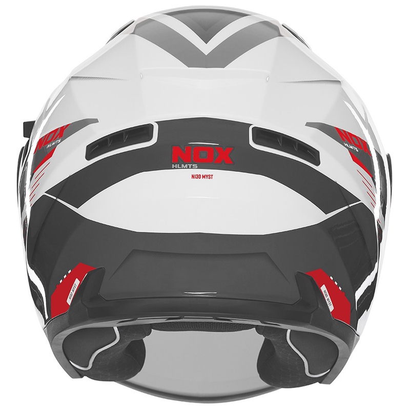 Casca de motociclete deschisa NOX N130 Myst alb-negru-rosu