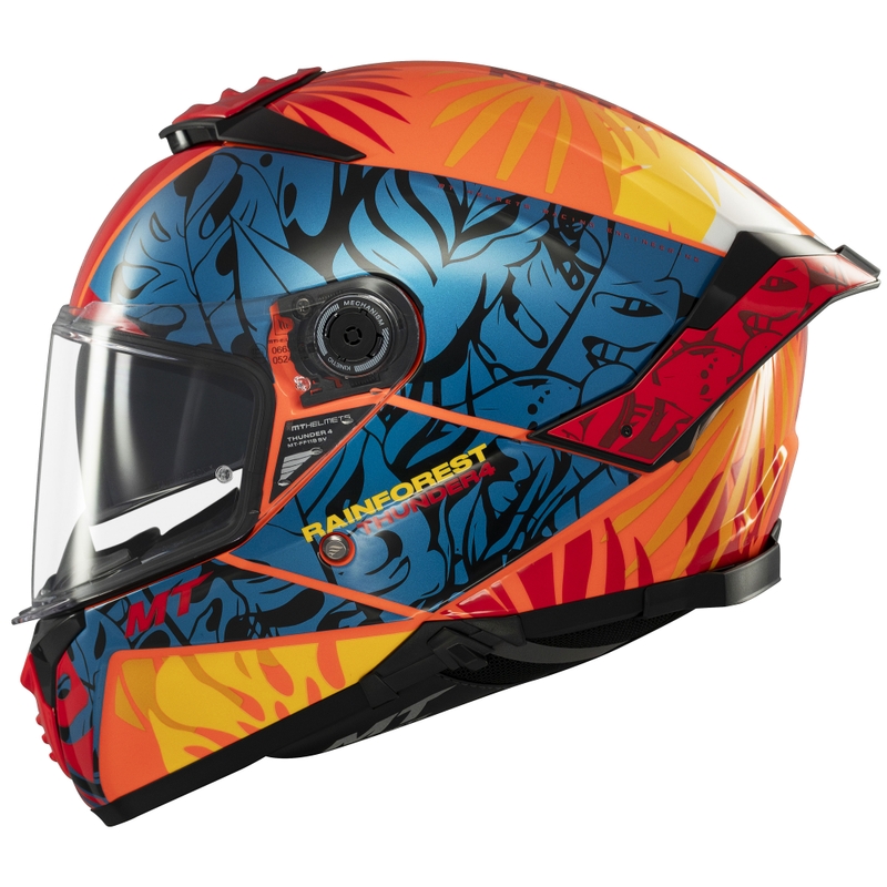 Casca integrala pentru motocicleta MT Thunder 4 SV Rainforest albastru-portocaliu