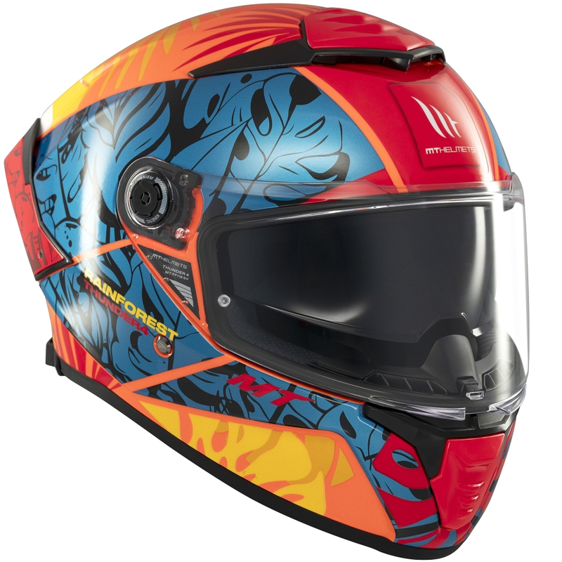 Casca integrala pentru motocicleta MT Thunder 4 SV Rainforest albastru-portocaliu