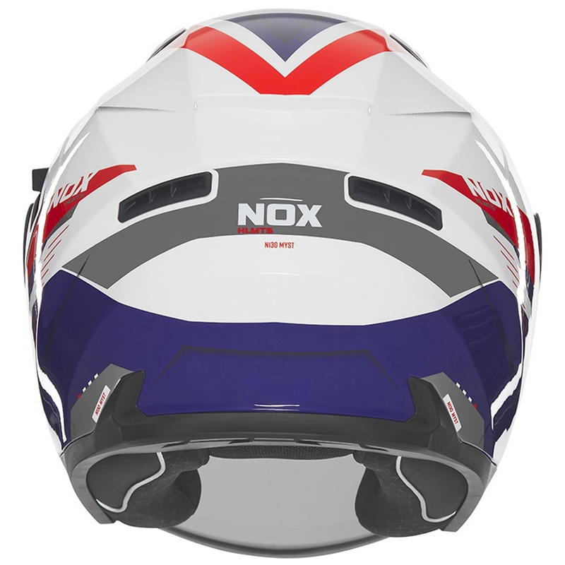 Casca de motociclete deschisa NOX N130 Myst alb-albastru-rosu