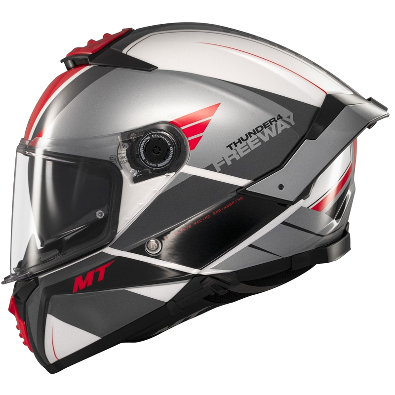 Cască integrală pentru motocicletă MT Thunder 4 SV Freeway negru-gri-roșu