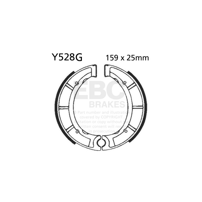 Brake shoe set EBC canelati inclusiv arcurile lichidare