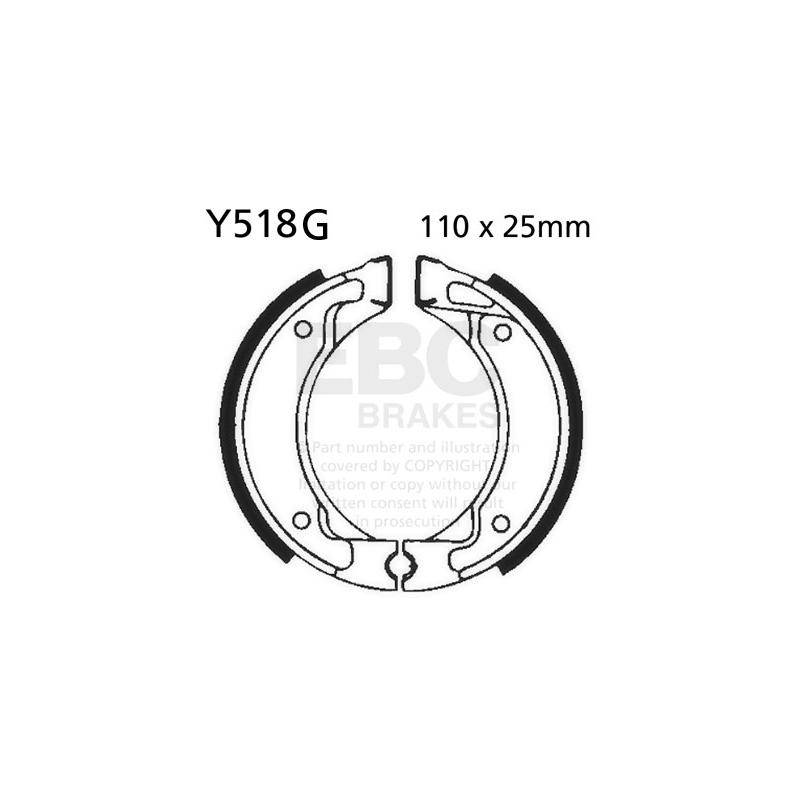Brake shoe set EBC canelati inclusiv arcurile