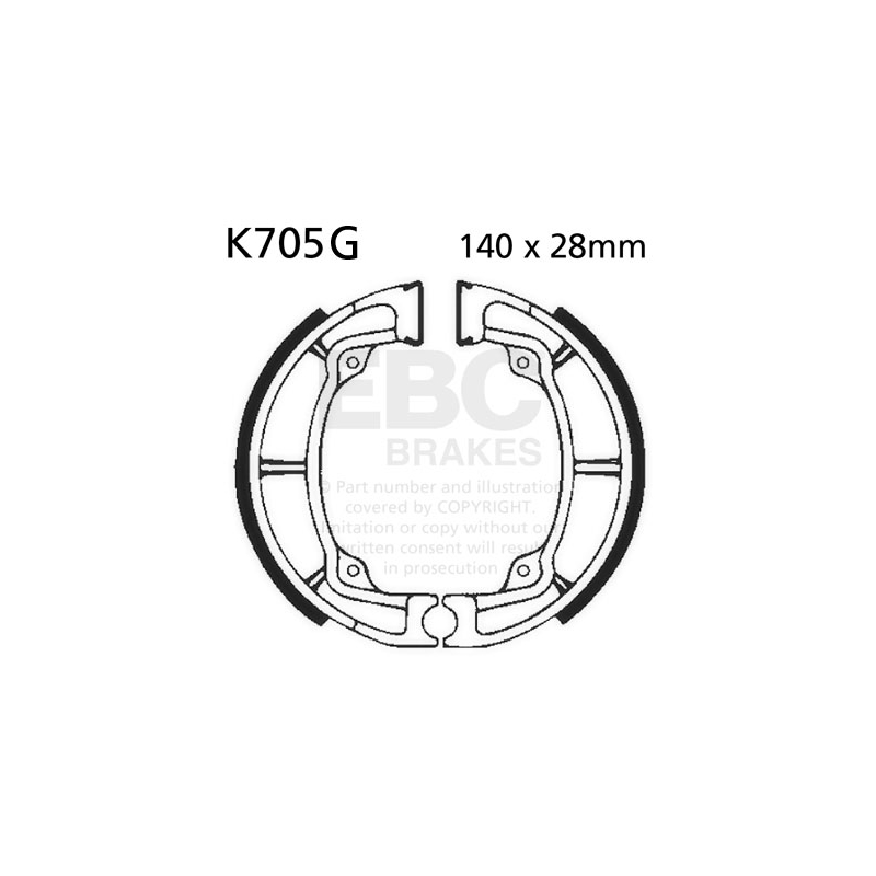 Brake shoe set EBC canelati inclusiv arcurile