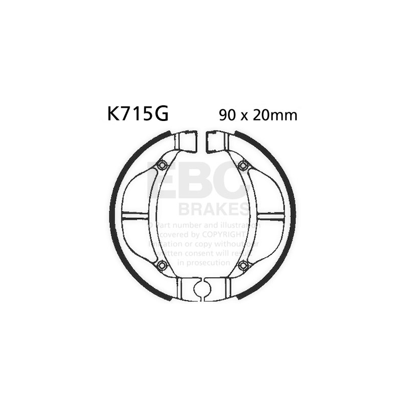 Brake shoe set EBC canelati inclusiv arcurile