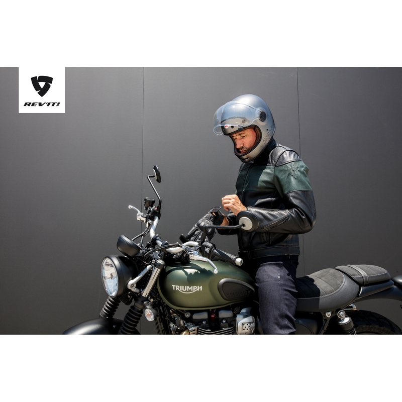 Jachetă de motocicletă Revit Nova Vintage Black-Dark Green