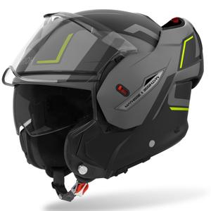 Casca de motocicleta Airoh Mathisse 2 Genius de tip flip-up galben mat