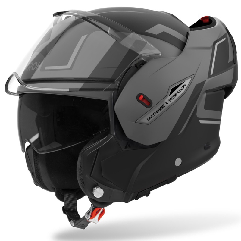 Casca de motocicleta Airoh Mathisse 2 Genius, rabatabila, gri mat