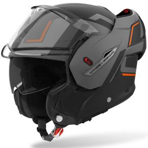 Casca de motocicleta Airoh Mathisse 2 Genius cu rabatabil portocaliu mat