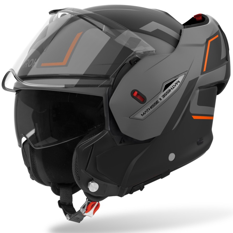 Casca de motocicleta Airoh Mathisse 2 Genius cu rabatabil portocaliu mat