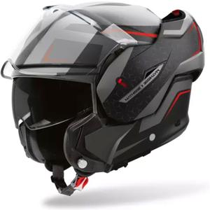 Cască de motocicletă Airoh Mathisse 2 Magnet flip-up gri-negru-roșu mat